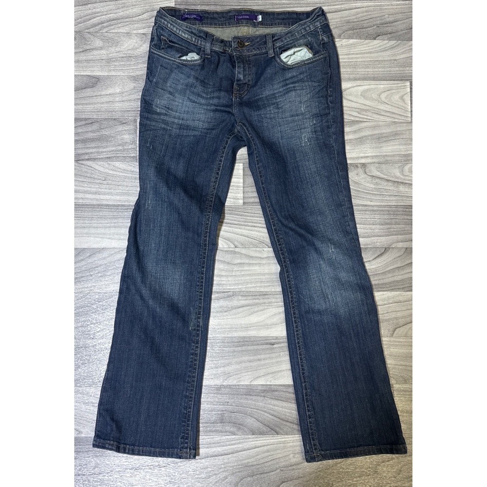 Vigoss New York Bootcut Jeans Womens 11 Dark Wash P5033KA Flap Pocket Denim